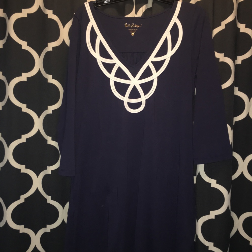 Lilly Pulitzer navy 3/4 sleeve dress